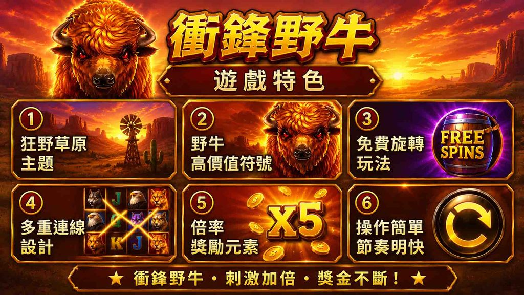 JILI衝鋒野牛的遊戲特色