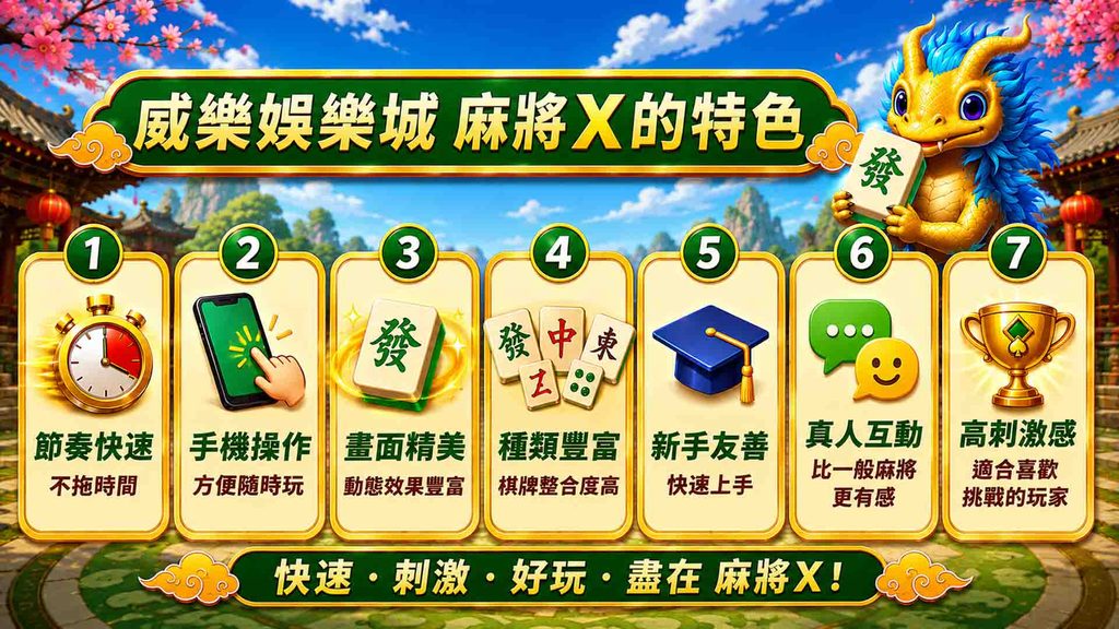 威樂娛樂城麻將 X的特色